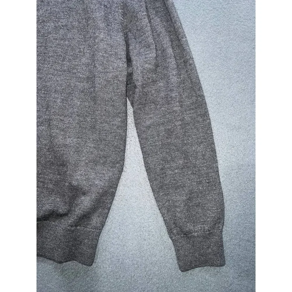 Untuckit 1/4 Zip Sweater Regular Y2k Gray 100% Merino Wool Pullover XL A010489